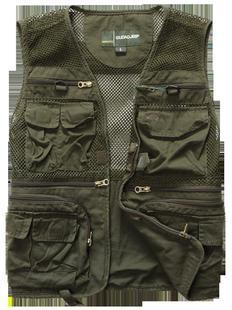 【JEEP 古道吉普 <em>男士夏季</em> 大码纯棉网眼钓鱼