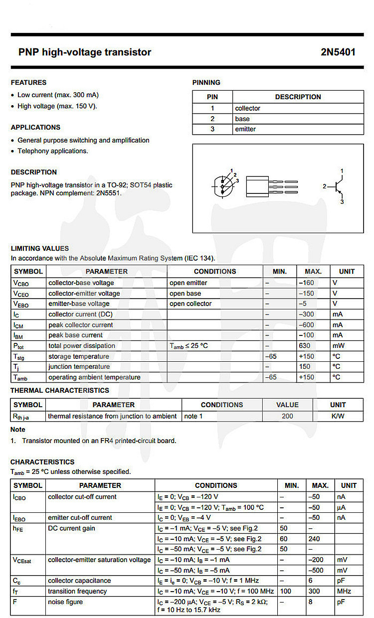 『实体』小功率三极管 2n5401 to-92 国产 全新环保 38元/k