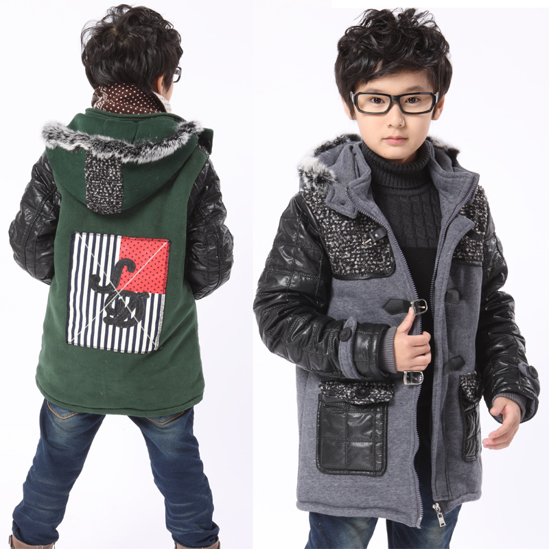 <em>男童</em>秋冬大衣,<em>男孩</em>棉衣外贸<em>男孩</em>厚<em>外套上衣</em>,学