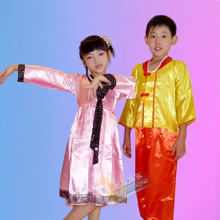 儿童少数民族舞蹈服幼儿园朝鲜族演出服装批发