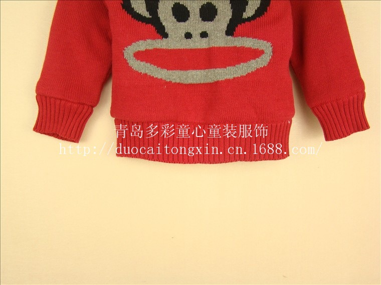 【2013冬款羊羔绒加厚童<em>毛衣 编织猴子图案</em>冬