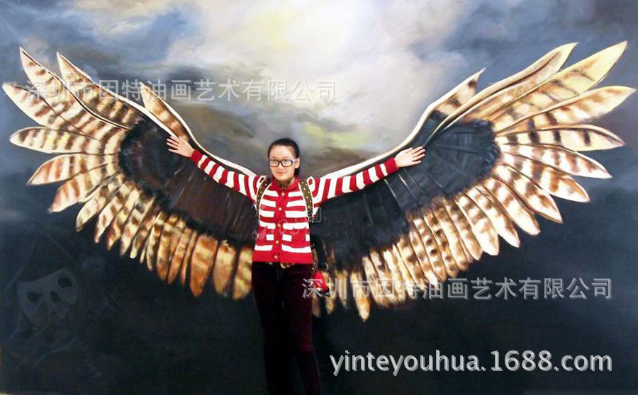 纯手工3D油画高端墙绘彩绘地画逼真写实3D立体画