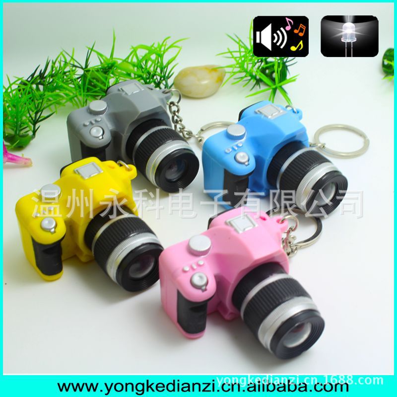 2#相机单反相机LED发声发光钥匙扣礼品照相