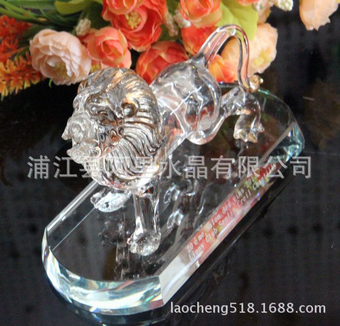 厂家直销水晶动物水晶狮子雕像