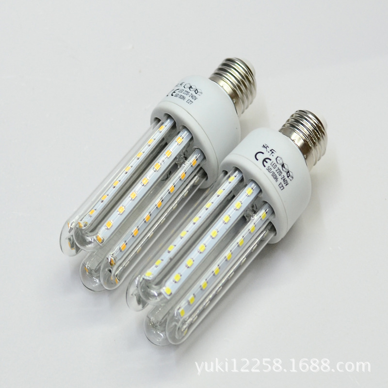 LED U型管节能灯 LED节能灯 LED玉米灯 U型玻璃管节能灯 代替普通节能灯白炽灯 9W