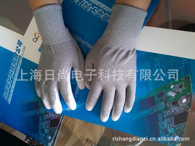 供应碳纤维PU涂掌/涂层手套 作业手套  防护手套 劳保手套