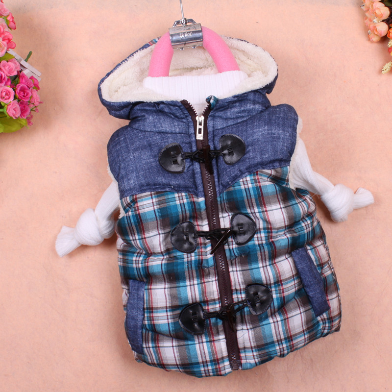 特价童装 新款热销推荐<em>儿童棉马甲</em> 细格子彩条