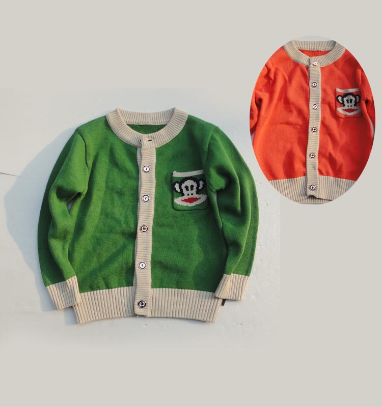 外贸童装 男童 女童全棉线<em>双面针织</em>圆领<em>开衫</em>毛