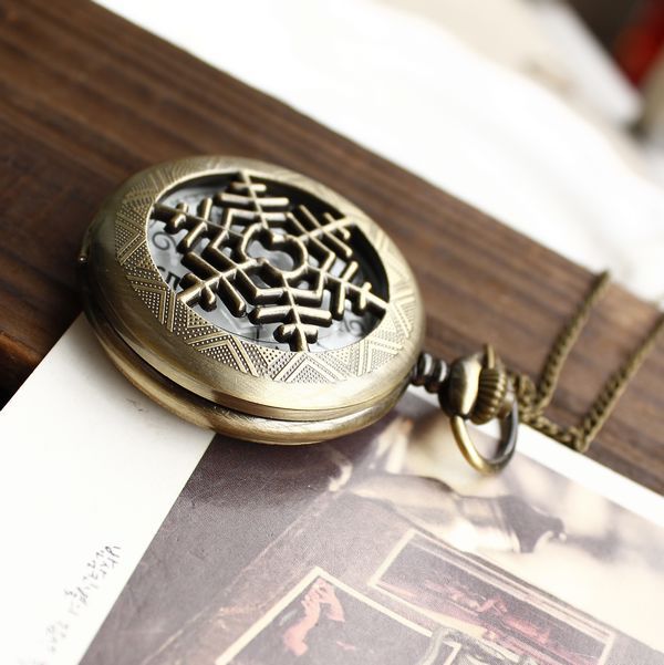 <em>清仓处理</em> 韩版 <em>毛衣</em>链 青古铜色 大号雪花 怀表