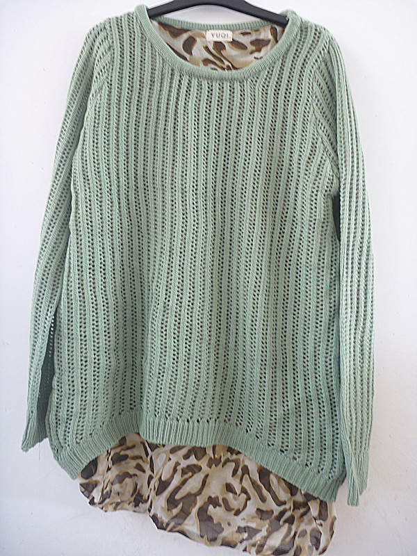 【供应<em>毛衣毛衫</em>圆领宽松中长款外套外搭雪纺纱