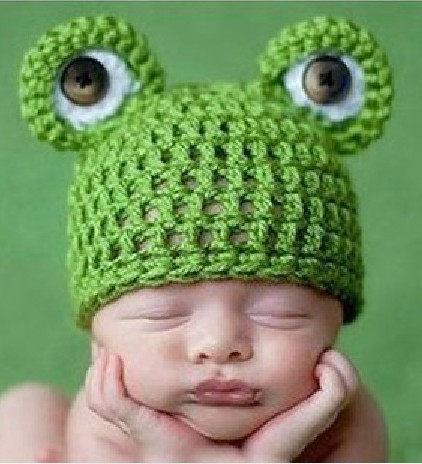 【新款<em>婴儿宝宝</em>百日<em>套装</em>手工针织卡通青蛙服饰