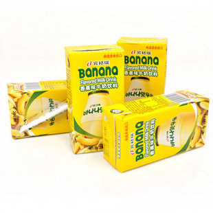 【韩国进口宾格瑞香蕉牛奶 整箱200ml*24盒 香
