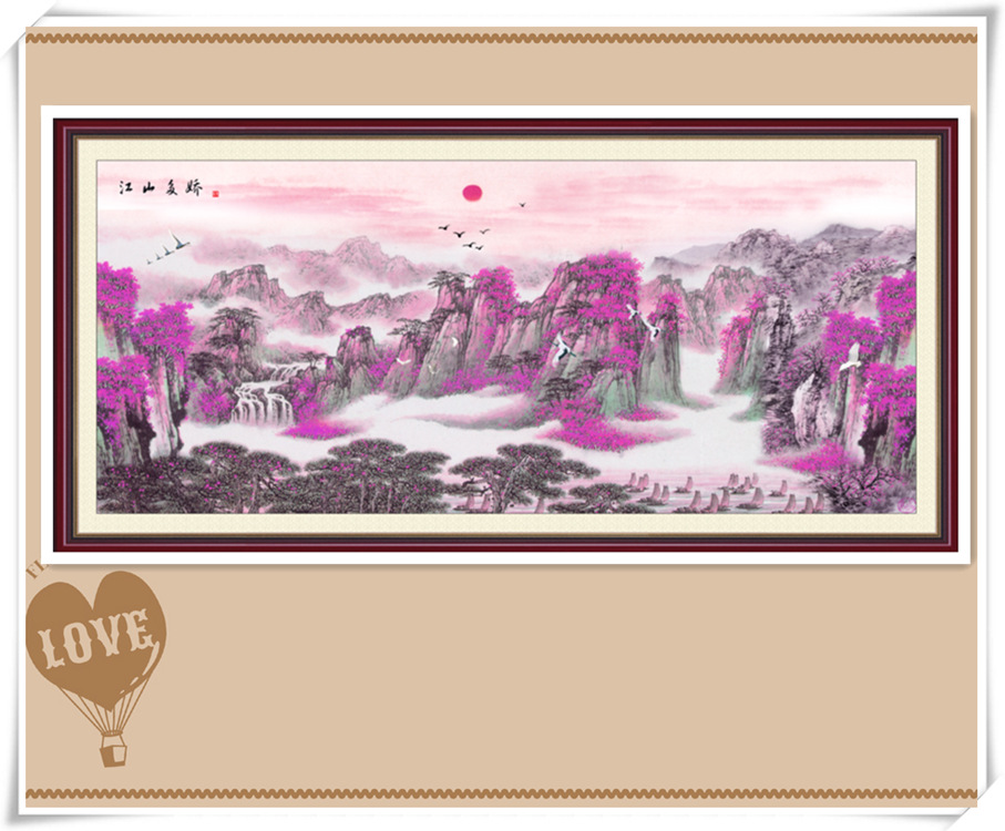 5D钻石画厂家批发，江山多娇，风景钻石工艺品画，DIY钻石十字绣 图片_高清大图 - 阿里巴巴