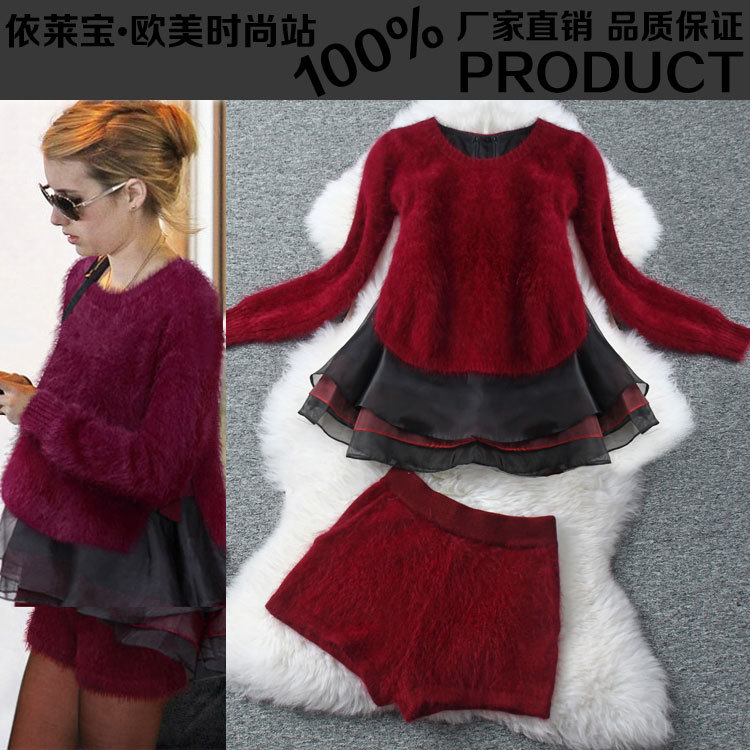 欧洲站2013冬装新款 高档长毛<em>貂绒</em>娃娃装外套