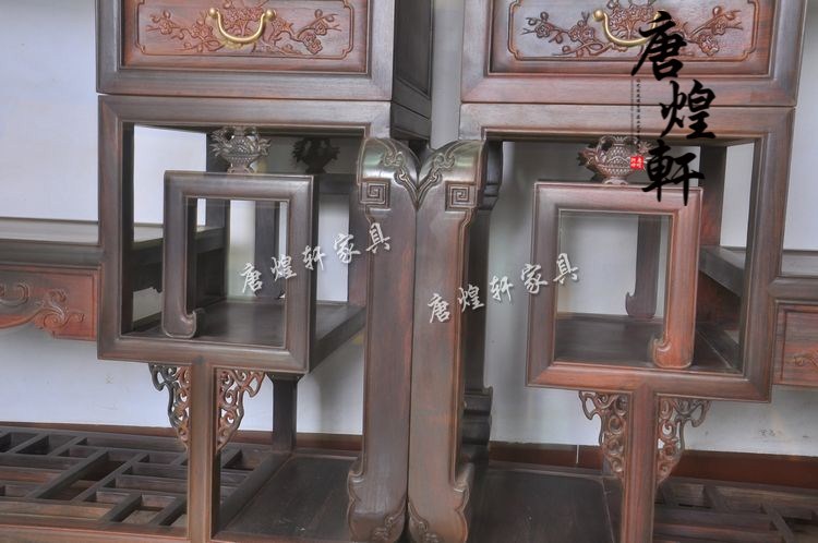 红酸枝外方内圆博古架 (7)