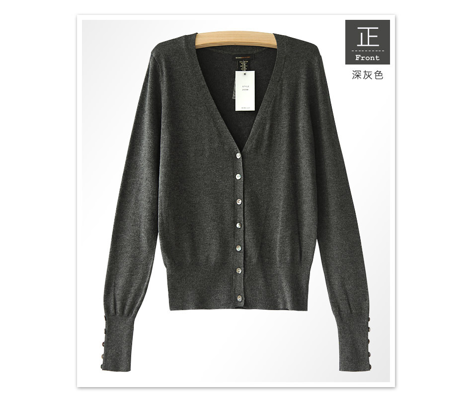 【原单BCG<em>针织</em>衫 贝壳袖扣<em>女式针织</em>衫 <em>长袖开</em>