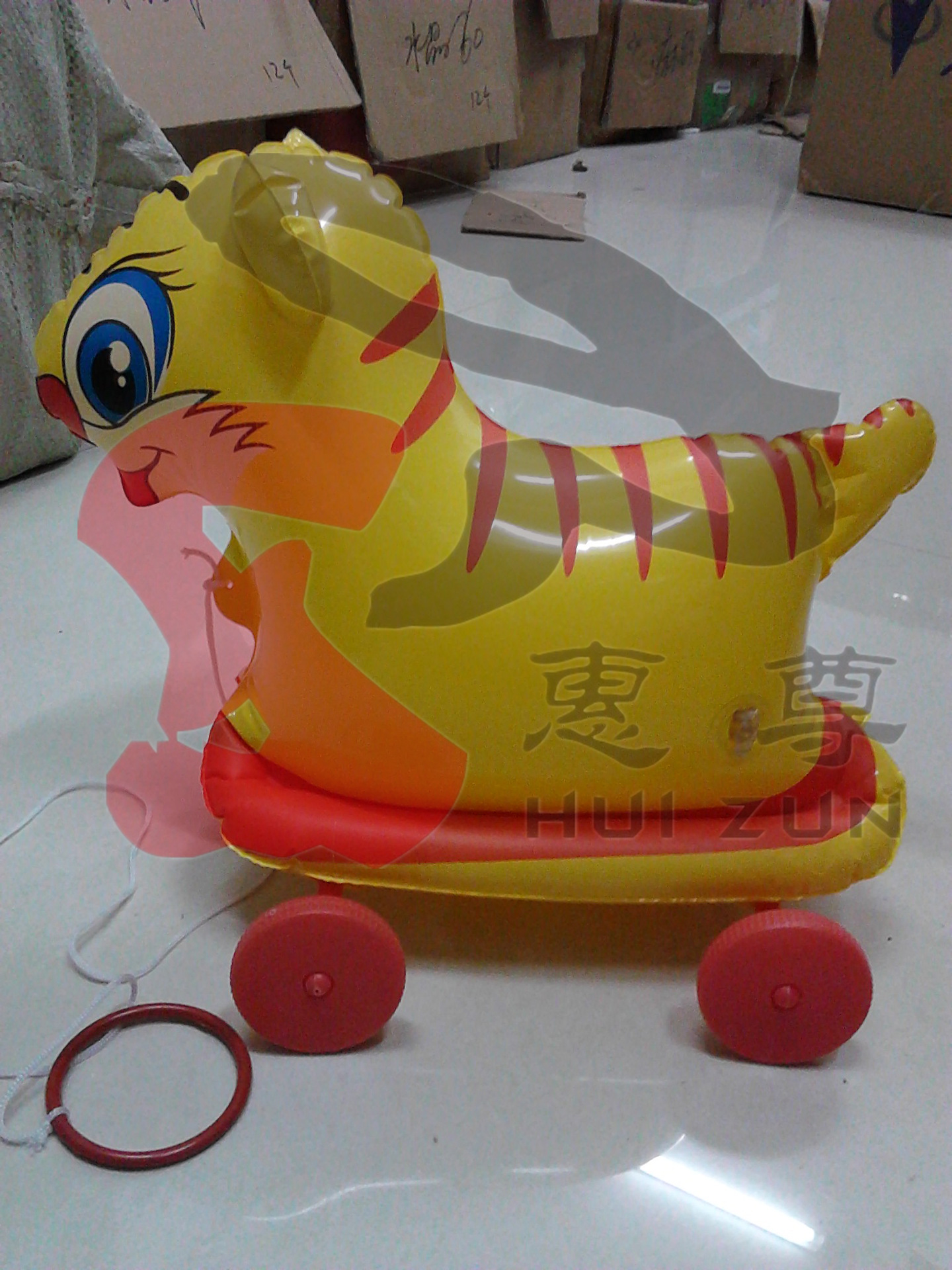 【动物拉车 带轮子充气玩具 儿童充气皮货玩具