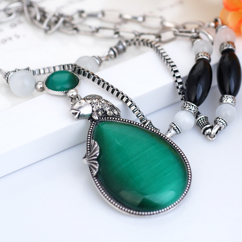 iennois威妮华 欧美时尚 镶猫眼石 <em>毛衣链饰品</em>批