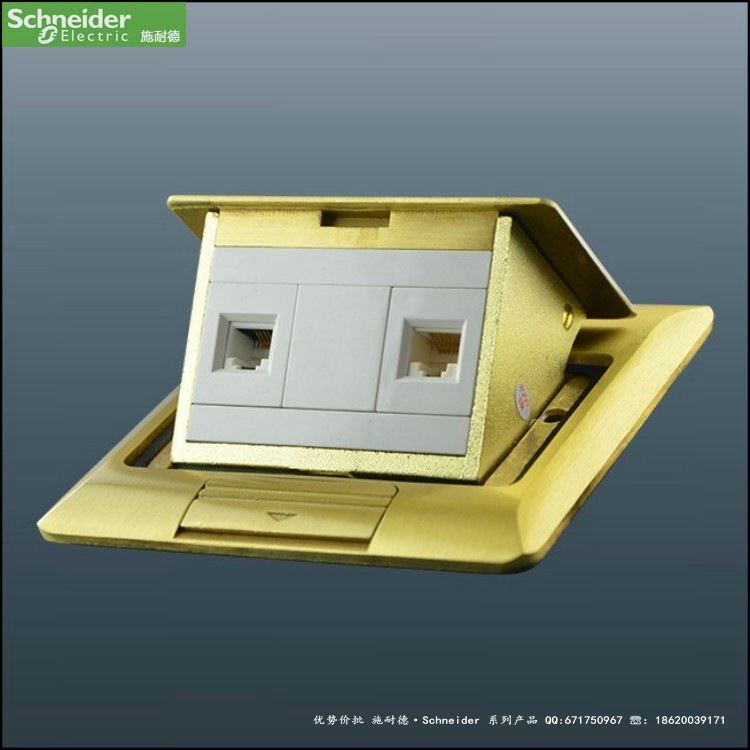 地面插座-施耐德·地插 电话+五类电脑(铜质光