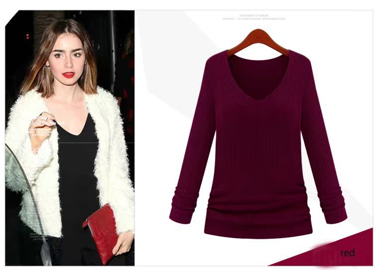 2013欧美大牌 时尚针织衫 套头<em>长袖打底</em>衫女毛