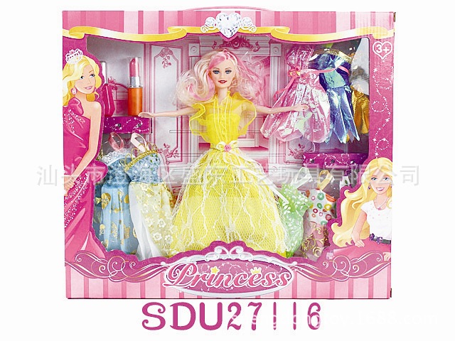 出口欧美玩具 11.5寸芭比套装 过家家玩具 搪胶