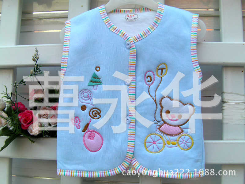 童<em>马甲</em>、背心-<em>厂家</em>直销 <em>儿童棉马甲</em> 绣花<em>棉背心</em>