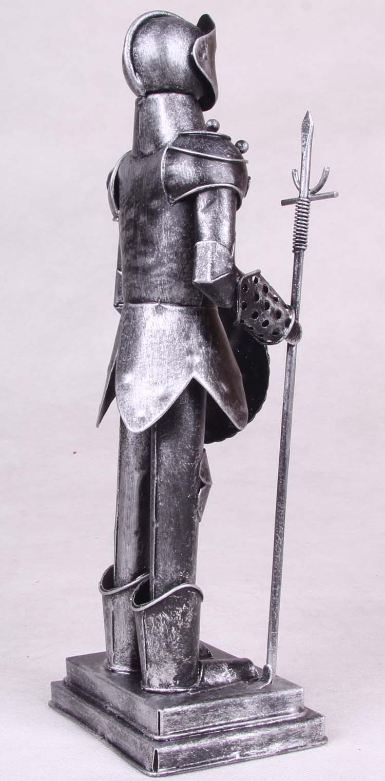 【mettle 30厘米铁制小型古代带长矛盾牌士兵模