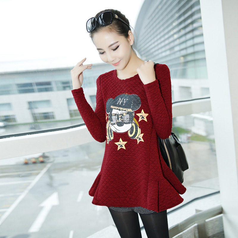 圆领女<em>针织</em>衫 加厚<em>针织棉</em>打底新款<em>毛衣</em>米奇图