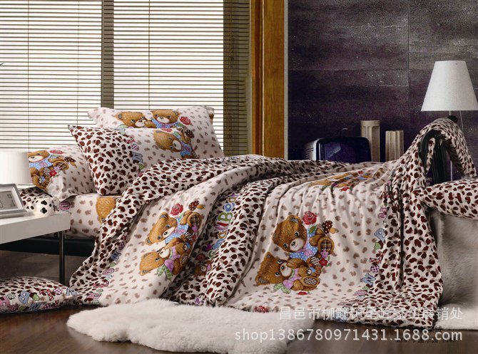 【厂家直销纯涤磨毛印花布 适合做床单被套床