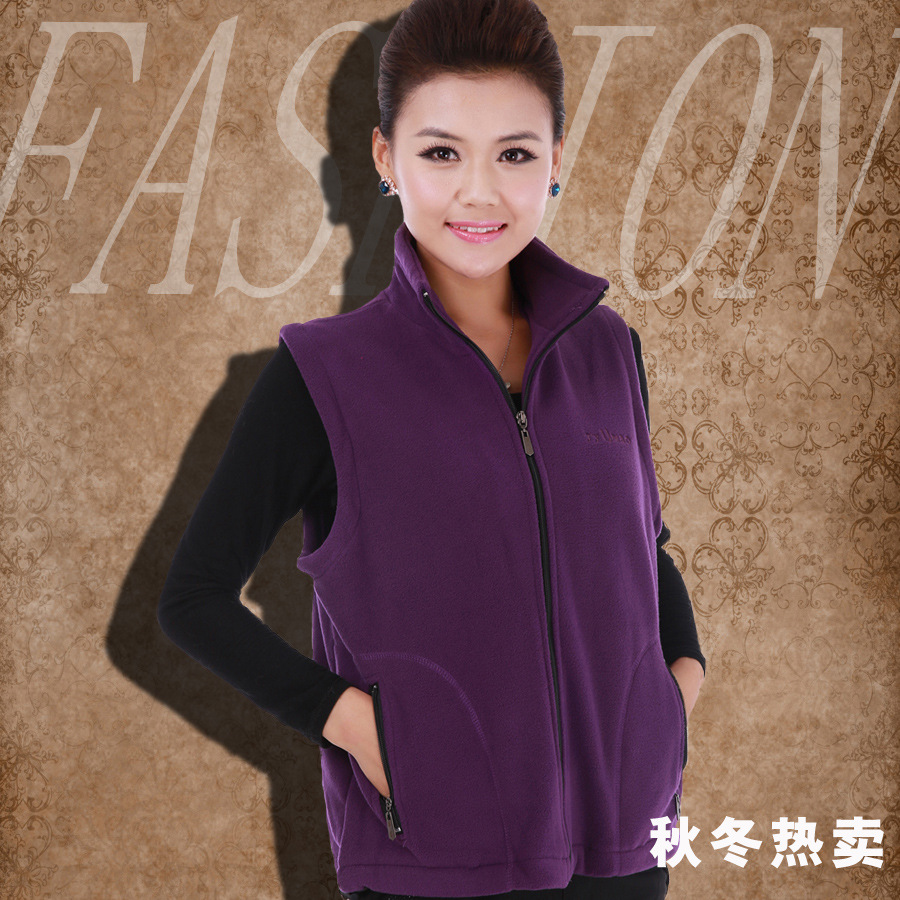 摇粒绒酒店<em>工作服</em>唐装女式棉<em>马夹</em>超市导购<em>马甲</em>