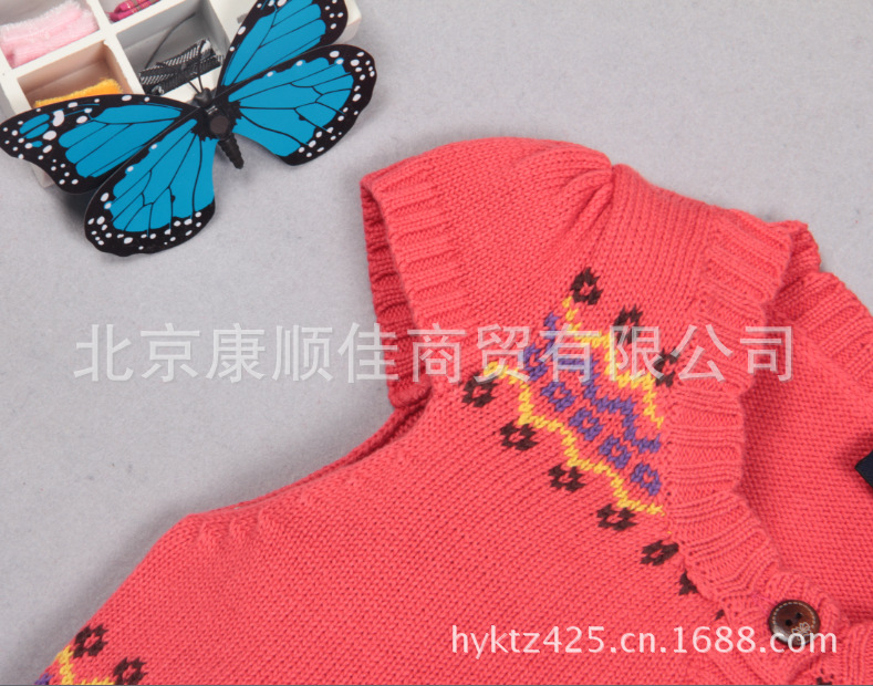 【GAP外贸儿童毛衣 <em>女童开衫</em>淑女提花毛<em>背心</em>