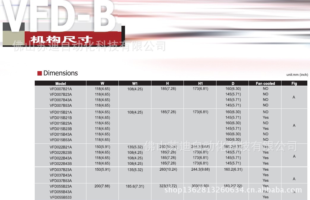 台达VFD-B安装尺寸-1