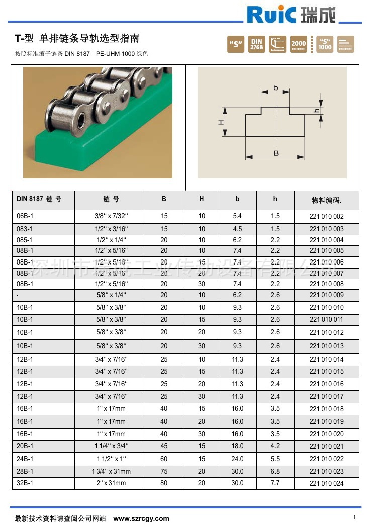 链条导轨T型