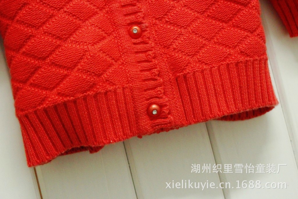 【新款<em>儿童毛衣</em> 韩版蕾丝<em>领子</em>女童<em>开衫毛衣</em>外