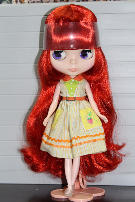 玩具 人偶,娃娃玩具 takara blythe 小布娃娃 b女 大头妹 大红色 长发