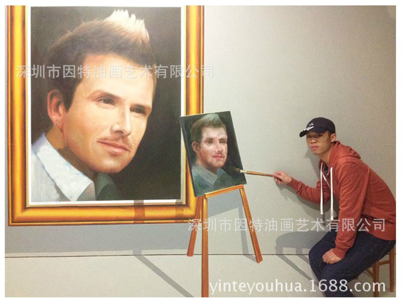 纯手工3D油画高端墙绘彩绘地画逼真写实3D立体画