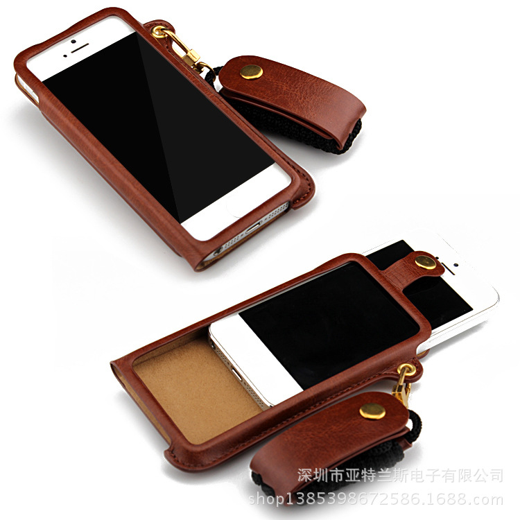 Iphone 5 5G 5S 5C掛繩支架皮套