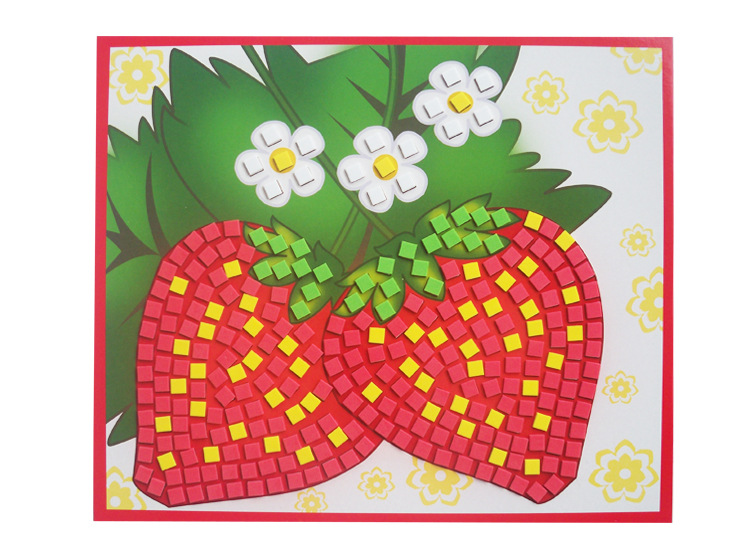 新款正品数字马赛克贴画之 花丛篇 儿童diy手工