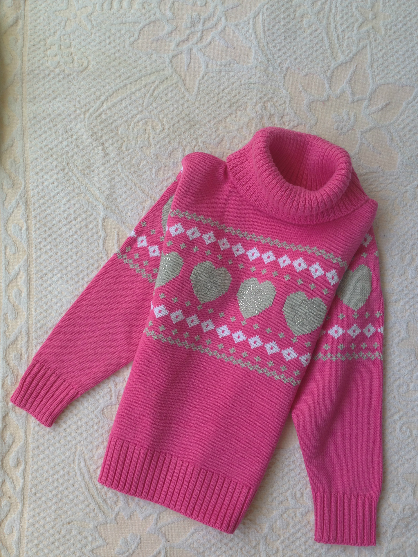 【秋冬款儿童针织女童<em>毛衣</em>长袖<em>高领</em>中童<em>织衫</em>百