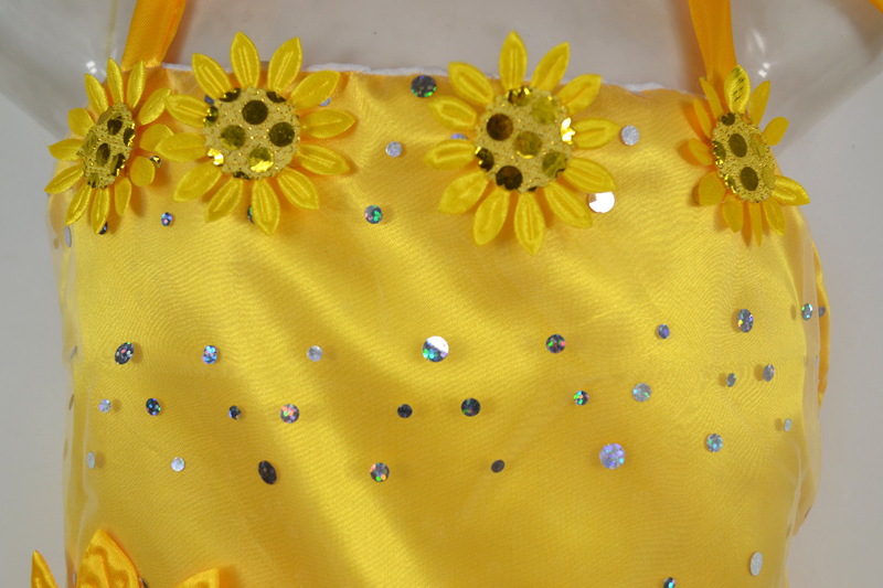 童装厂家直销 向日葵花时尚可爱表演服吊带裙