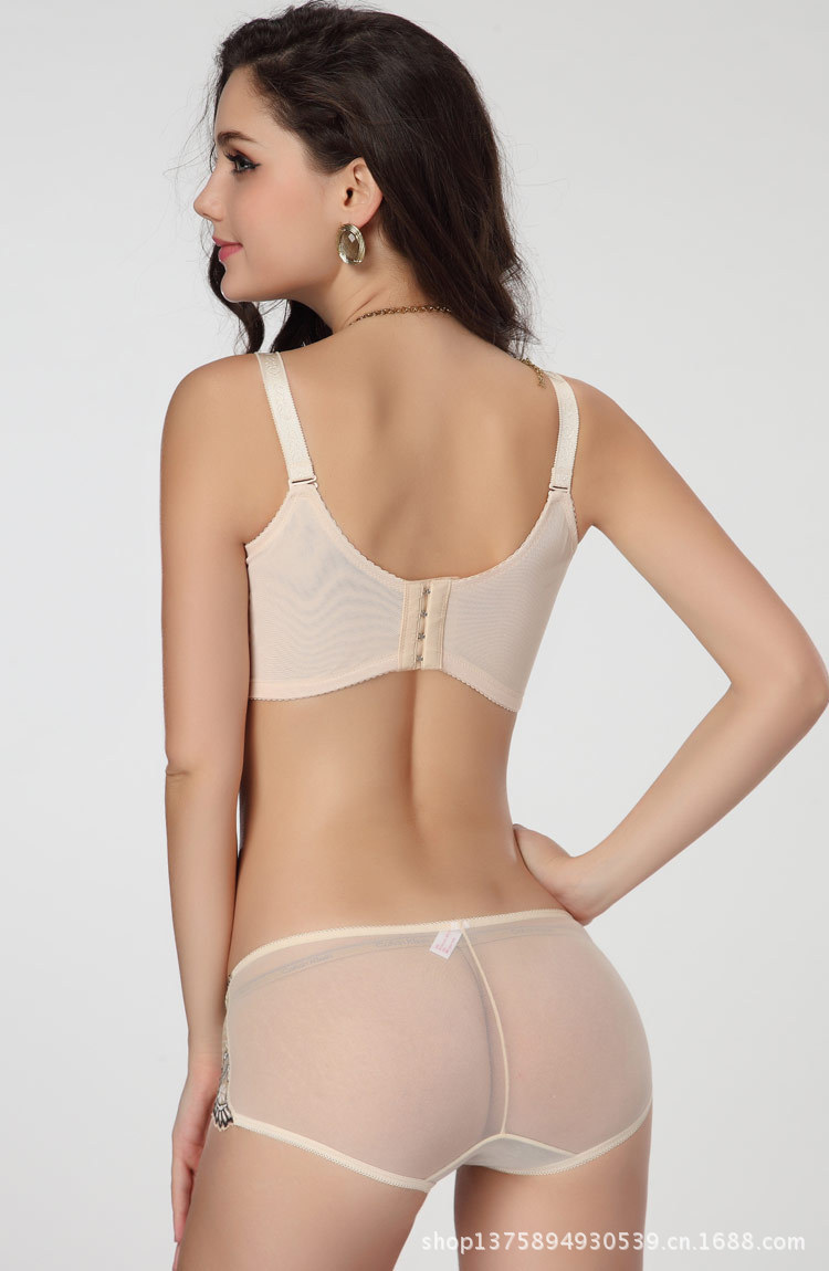 【调整型<em>文胸</em>热妒同款<em>无钢圈</em>刺绣内衣<em>四排扣</em>肤