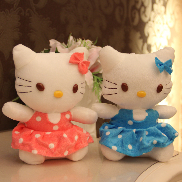 18CM圓點KT貓公仔 hello kitty公仔7寸抓機娃娃電玩城公仔工廠,批發,進口,代購