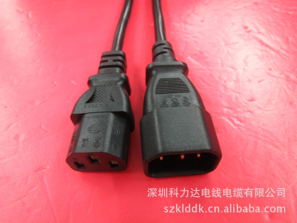 【生产厂家批发C13---C14电源线 公母对插电源