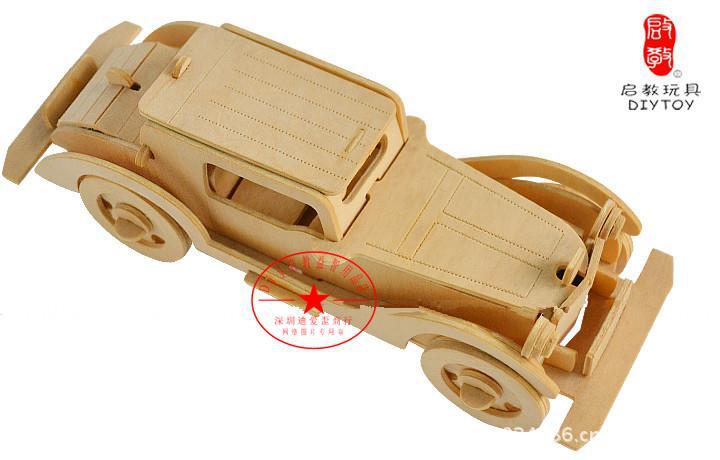 迪艾歪启教益智(仿古老爷车VI)3D立体木制\/最