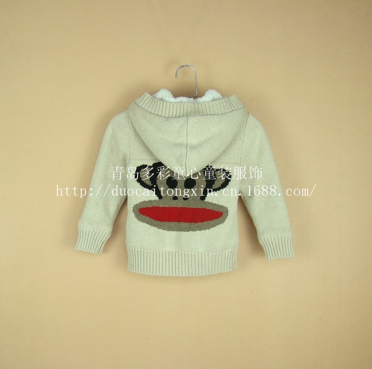 【2013冬款羊羔绒加厚童<em>毛衣 编织猴子图案</em>冬