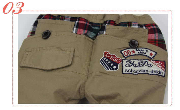 【外贸童裤批发 13春款 男童绣花四标童裤单裤