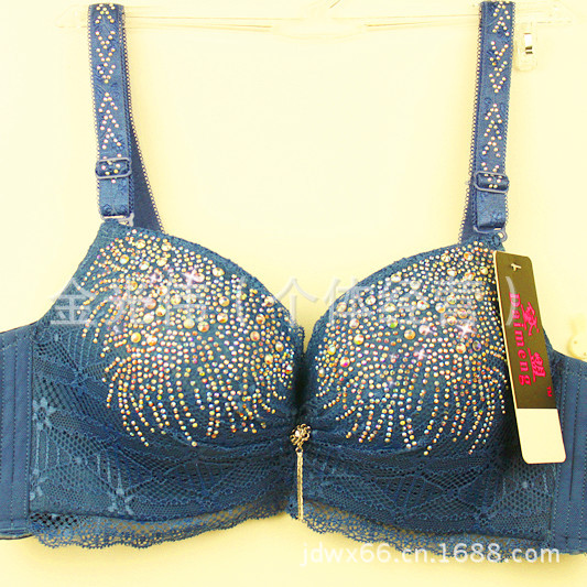 戴盟品牌 高档烫亮彩钻镶水钻<em>文胸聚拢型加厚</em>