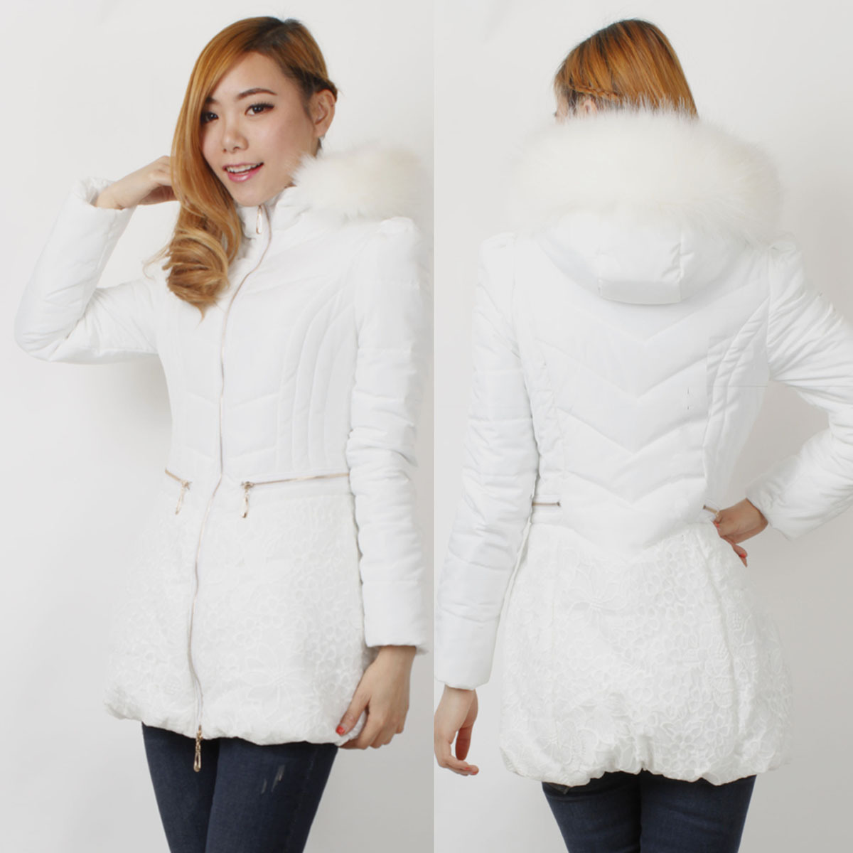 实拍2013冬季新款<em>女装棉衣韩版</em>中<em>长款棉服</em>休