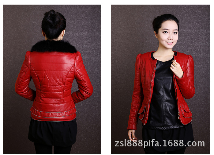 批发采购<em>女式</em>皮衣-秋冬新品<em>女式</em>皮<em>棉衣韩版</em>带