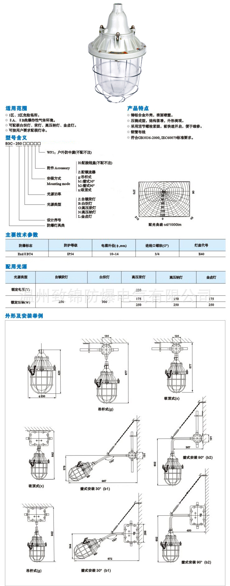 BAD-250型系列隔爆型防爆灯